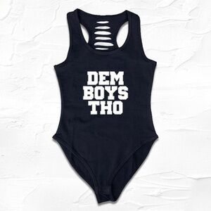 Black/White Dem Boys Tho Womens Bodysuit, Texas Fan Outfit, Dallas Gift Ideas